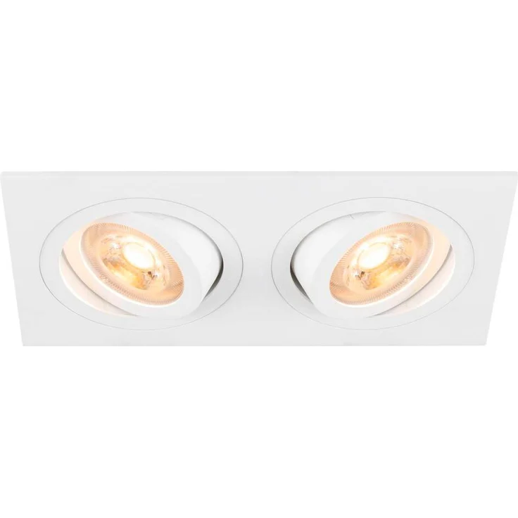 SLV NEW TRIA® 155, Deckeneinbauleuchte, quadratisch, 2 x GU10, zweiflammig, weiß - Wand- und Deckenleuchten