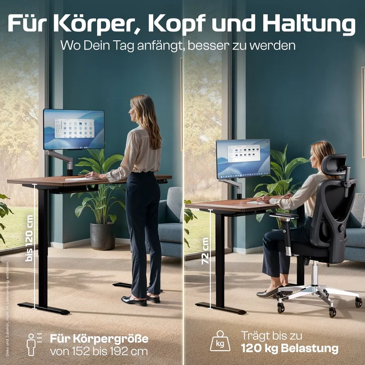 ProDesk Schwarz/Holz (140x70 cm) – Bild 2