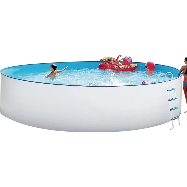 Steinbach Stahlwand Swimming Pool Set "Nuovo rund", Stahl Weiß, Ø 550 x 120 cm