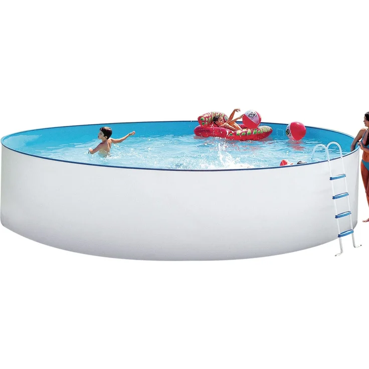 Steinbach Stahlwand Swimming Pool Set "Nuovo rund", Stahl Weiß, Ø 550 x 120 cm – Bild 1