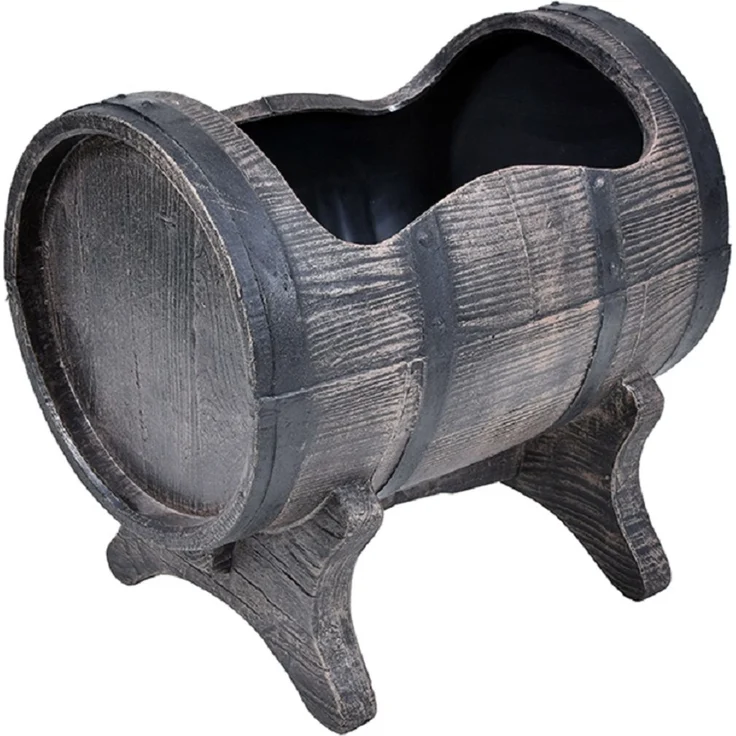 Pflanzkübel SALSA Größe L, Fass, Holz-Optik – Bild 2