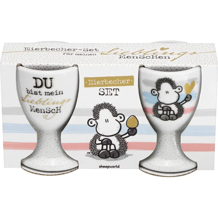 Sheepworld Eierbecher Eierbecher Set Porzellan sheepworld Motiv DU bist mein