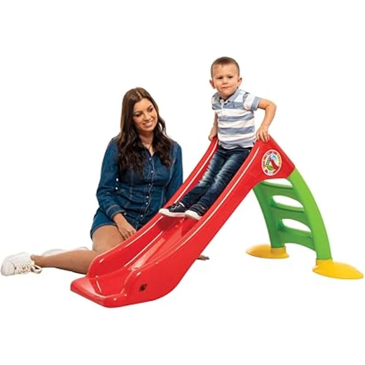 Dohany 2in1 Kinderrutsche Wasserrutsche freistehend Rutschbahn Rutschlänge 120 cm (rot/grün) – Bild 4