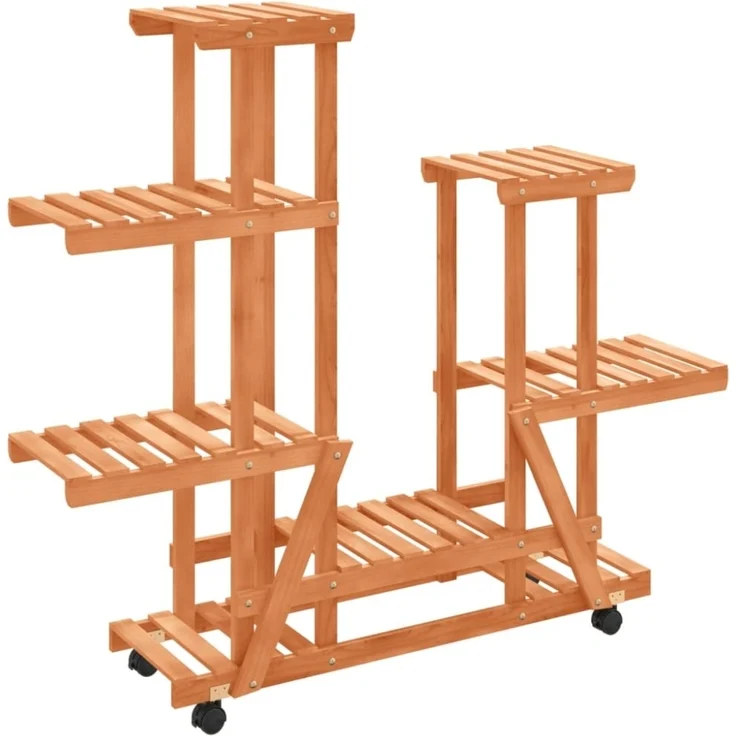 vidaXL Blumenständer mit Rollen 95x25x101 cm Massivholz Tanne 362864 – Bild 8