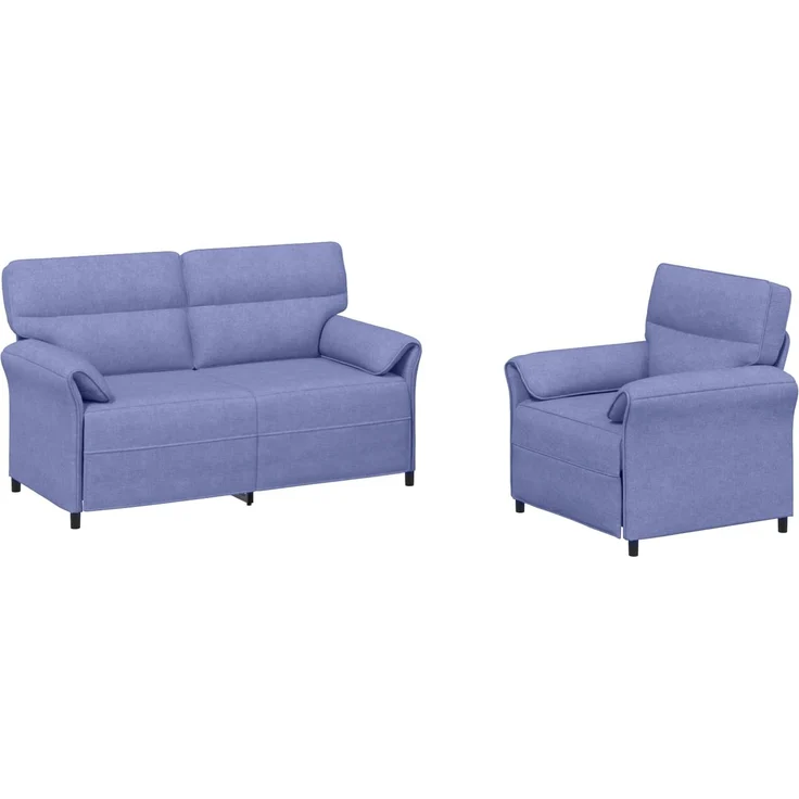 vidaXL Sofa Set 2 stk. Jeans blau Stoff 3424870 – Bild 2