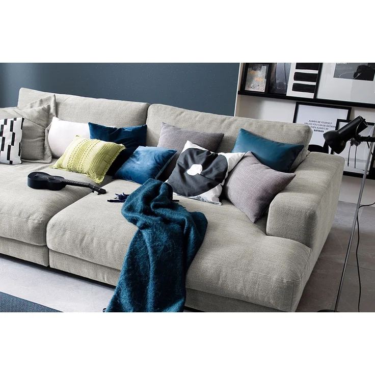 KAWOLA Big Sofa MADELINE Stoff silber 85 x 170 x 290 cm – Bild 2