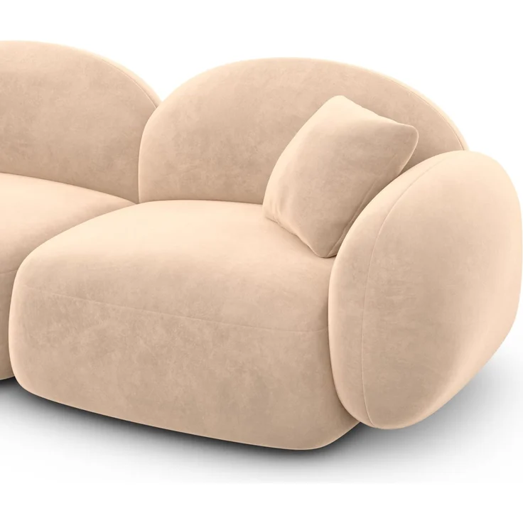 Sofa Dreams - Polster Wohnlandschaft Mirello XL U-Form - Samtstoff - Beige - Links – Bild 5