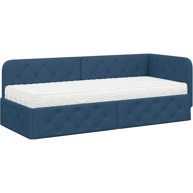 vidaXL Eckbettgestell Blau 80 x 200 cm Stoff 3394036 – Bild 1