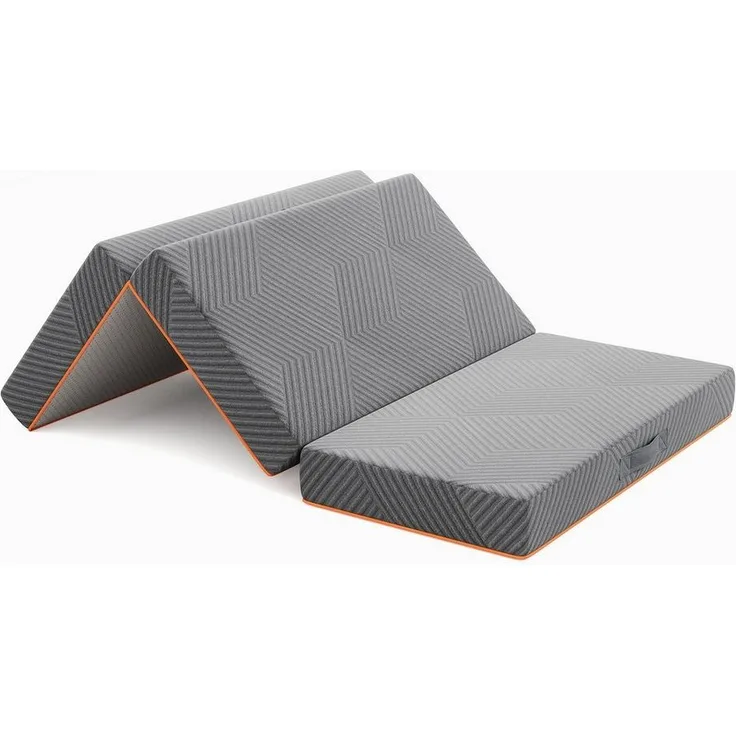 Klappmatratze 3-teilige Faltmatratze Gästematratze in grau Gästebett klappbar, Vesgantti, mit waschbarem Bezug, Gel Schaumstoff Matratze, 10CM hoch, 15CM hoch