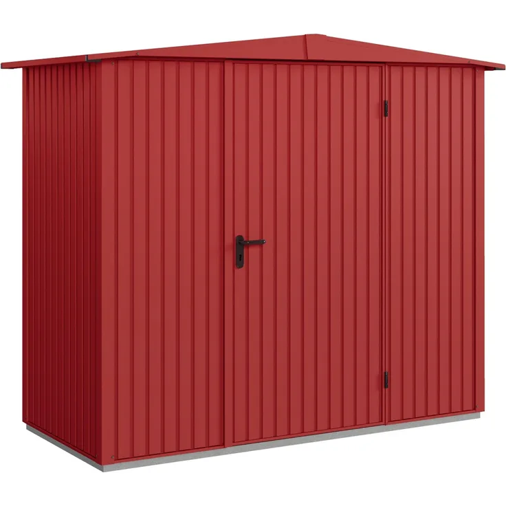 Hörmann Ecostar Metall-Gerätehaus Trend mit Satteldach Typ 1, 108x238 cm , purpurrot, 2,6 m²,1-flüglige Tür