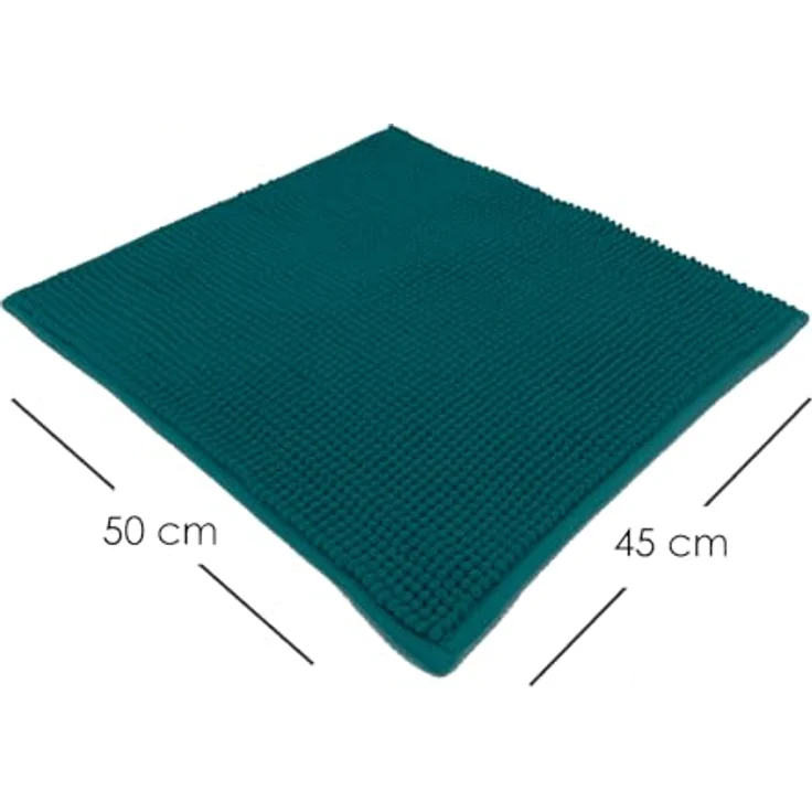 heimtexland Badematte Badvorleger Chenille Badteppich Duschvorleger, rutschhemmend beschichtet, Fußbodenheizung geeignet, 70, Polyester, rechteckig, 45x50 cm, Hochflor, super weich, extrem saugfähig, Maschinenwäsche – Bild 3