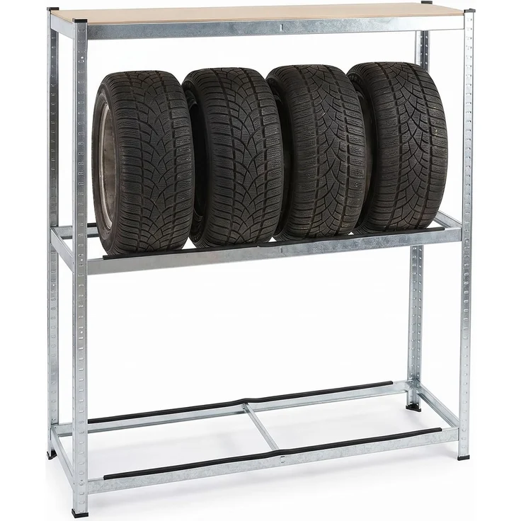 BELKO® Reifenregal Schwerlastregal T110 Verzinkt, Felgenregal & Lagerregal für Garage, Metallregal mit 3 Ebenen, Steckregal bis 600kg extrem belastbar (200kg pro Ebene), Werkstatt