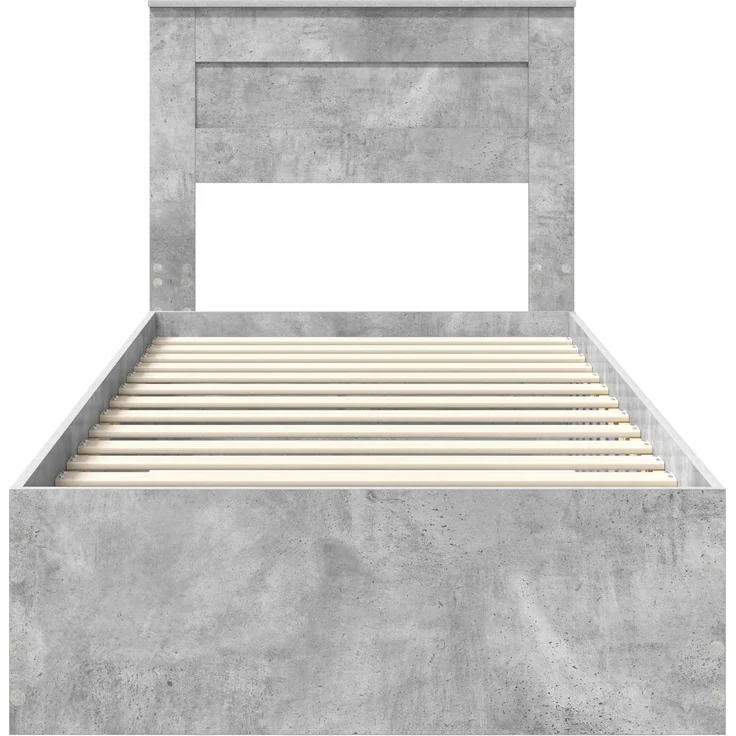vidaXL Bettrahmen Beton Grau und Silber 75 x 190 cm Holzwerkstoff 3410045 – Bild 6