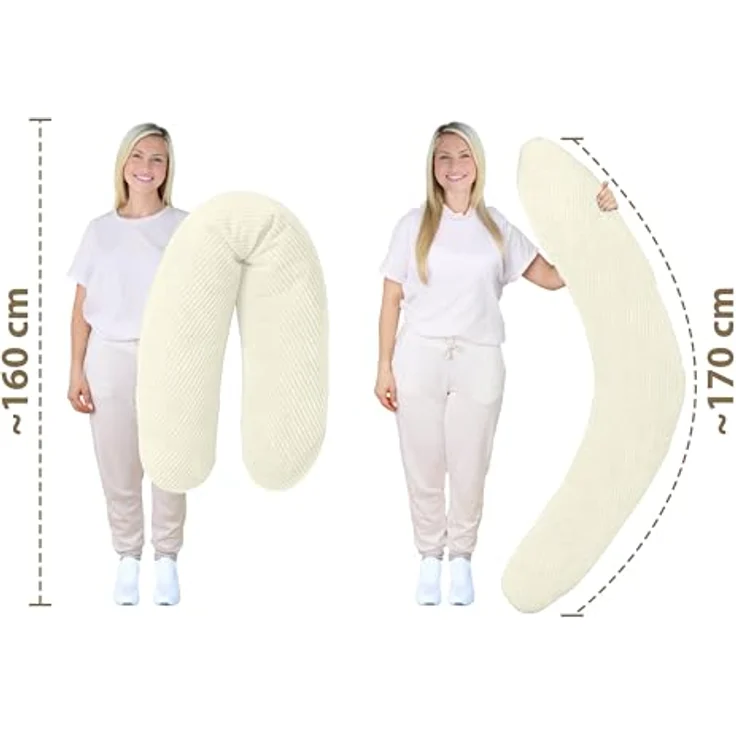 Amilian Stillkissenbezug 170 cm - Kissenbezug für Schwangerschaftskissen, Seitenschläferkissen, weicher und pflegeleichter Bezug - ideal als Ersatzbezug – Bild 4