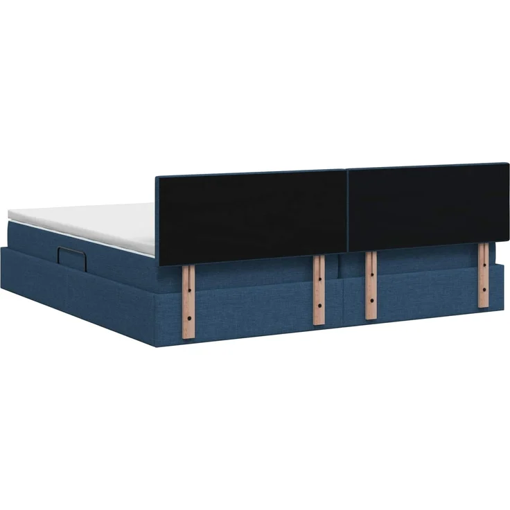 vidaXL LED-Speicherbett mit Matratze Blau 200 x 200 cm Stoff 3459152 – Bild 11