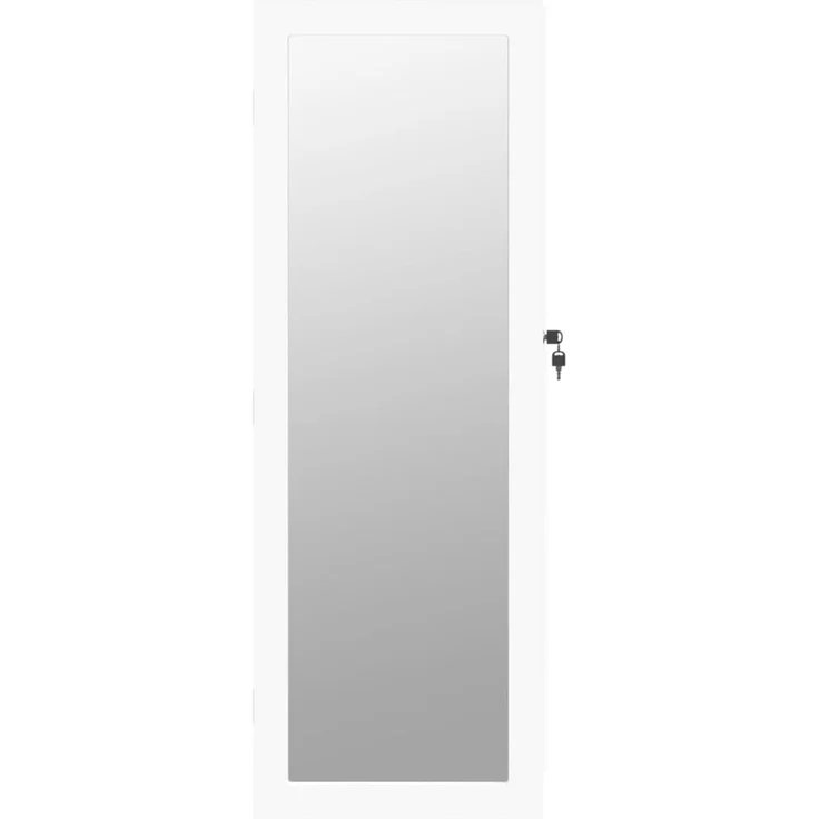 Schmuckschrank, Spiegelschrank mit Spiegel Wandmontage Weiß 37,5x10x106 cm – Bild 4