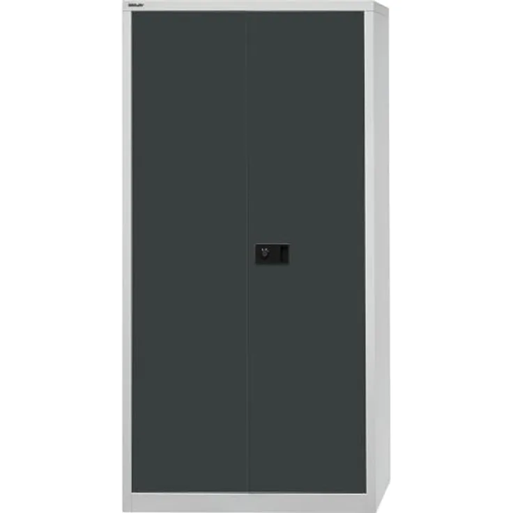 Bisley 'Universal' Flügeltürenschrank, Anthrazit / Lichtgrau, 195 x 40 x 91,4 cm, 4 verzinkte Fachböden