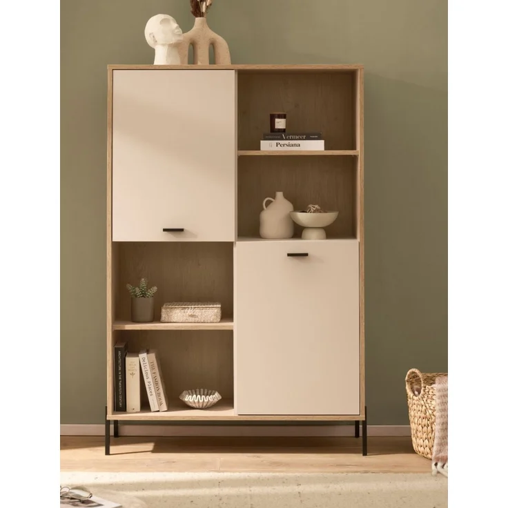 Regalschrank Ingar in Kaschmir und Eiche 105 x 160 cm – Bild 6