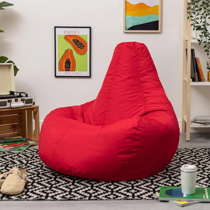 Bean Bag Bazaar Gaming Sitzsack „Recliner“, Gamer Sitzsack für Erwachsene und Kinder, Indoor Outdoor Sitzsack Sessel Gaming mit Füllung (Sitzsack, Rot) – Bild 5