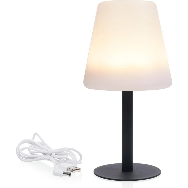 Solar Tischleuchte Outdoor, per USB & Solar aufladbar, Höhe 25cm – Bild 10