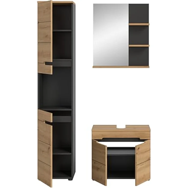 Xonox Canu Badkombination (B/H/T: 116x193x34 cm) in Basalt grau Nachbildung und Artisan Nachbildung – Bild 6