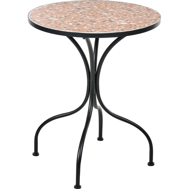 Outdoor Bistrotisch ADRANO 60 cm 60 cm Metall Terrazzo Optik Orange – Bild 4