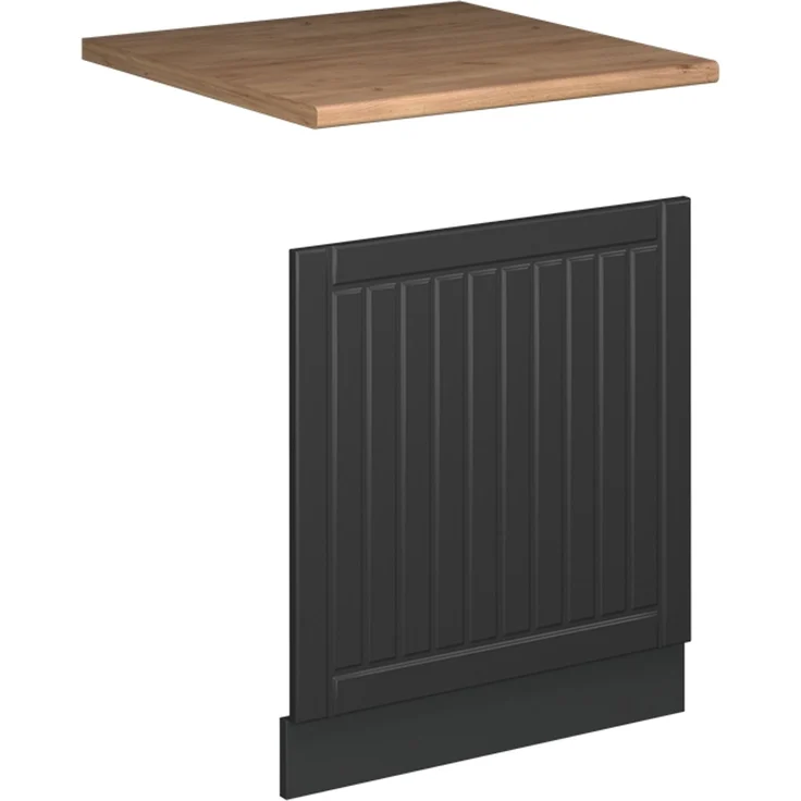 Frontblende Fame-Line Dunkelgrau 60 cm , AP Eiche Vicco – Bild 1