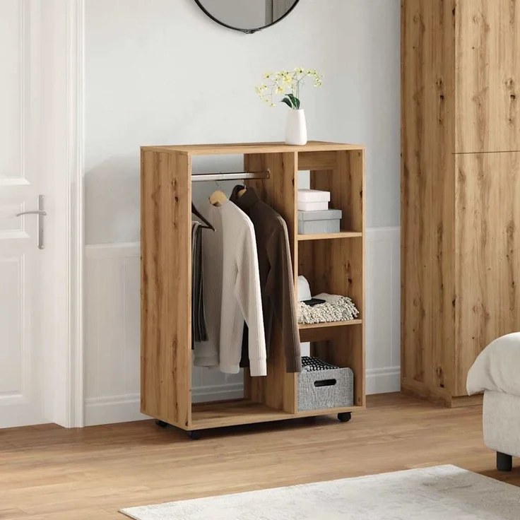 vidaXL Kleiderständer Artisan-Eiche 80x40x110 cm Holzwerkstoff 856669 – Bild 2