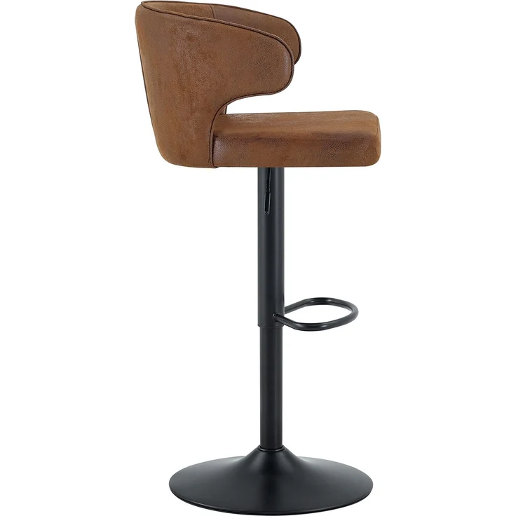 2er Set Barhocker mit Lehne Höhenverstellbar, 360° Drehbar Barstuhl mit großem Sockel & Fußstütze, Moderner Küchenhocker für Bar Küche Theke (Nur Stühle)--Braun--110x45x49.7cm--YOUDENOVA – Bild 4