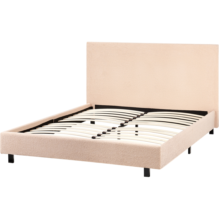 Bett mit Lattenrost Bouclé ALBI 120x200 cm Beige – Bild 5