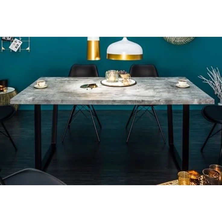 riess-ambiente Esstisch LOFT 160cm grau / schwarz (Einzelartikel, 1-St), Beton-Design · Metall · Kufen-Gestell · bis 6 Personen · Industrial – Bild 3
