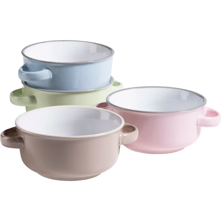 Mäser 931611 Maila Suppentassen-Set, Ø 12,5 cm, 400 ml, mehrfarbig, 4-teilig (1 Set)