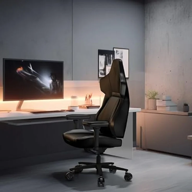 ThunderX3 CORE Moderner Gaming-Stuhl, Ergonomisch, SYNC6 Sechsfache Verstellbarkeit, CORED.RDY 360 Technologie, Abnehmbares Kopfstützenkissen, Vielseitige 3-in-1 Fußstütze, Blau – Bild 4