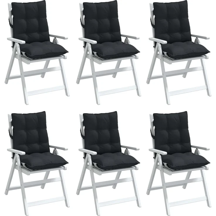 vidaXL Niedriglehner-Auflagen 6 Stk. Schwarz Oxford-Gewebe 377694 – Bild 4
