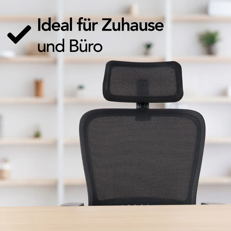 Brixy Ergonomischer Bürostuhl - Bürostühle Für Erwachsene - Voll verstellbar - Office Office Chair - Schwarz – Bild 2