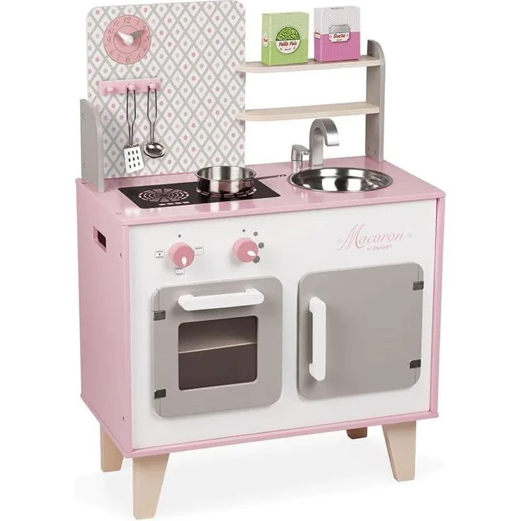 Janod J06567 'Küche Macaron Groß', Holz Spielküche, ab 3 Jahren