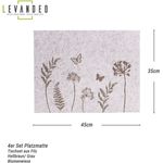 Levandeo® Platzset, 4er Set Tischset Filz 45x35cm Blumen Platzdeckchen Platzset Frühling