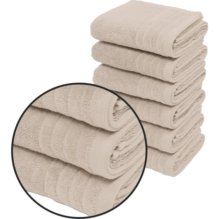 OTTO home Handtücher Sanremo Premium, Premium Handtücher, 600 gr/m², 40x70cm, Frottier (Set, 6-St), mit Bordüre, flauschig & weich, dicke Qualität, 5 Jahre Garantie