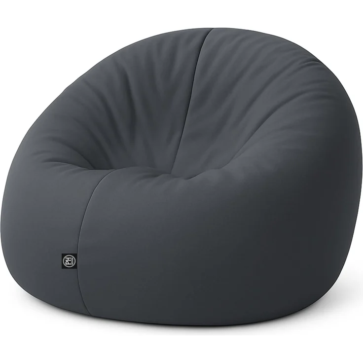 PATCH HOME 2-in-1 Sitzsack Sessel - Gaming Bean Bag mit Reißverschluss - Bereits befüllt, Ergonomisch & Robust für Kinder & Erwachsene - Indoor & Outdoor, Wetterfest (Anthrazit, 155cm) – Bild 1