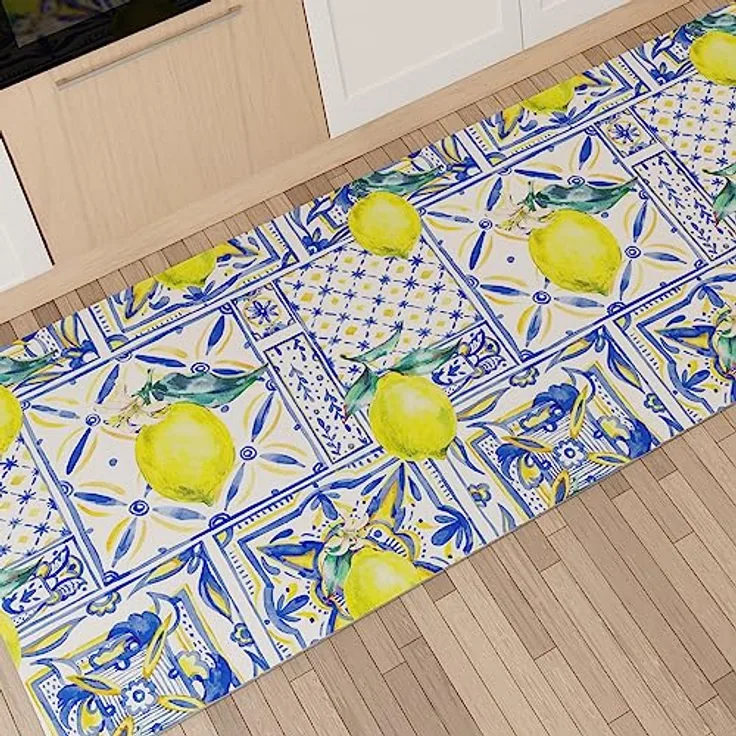 PETTI Artigiani Italiani - Teppich für Küche, rutschfest und waschbar, 52 x 280 cm, Design Vietri 01, 100% Made in Italy
