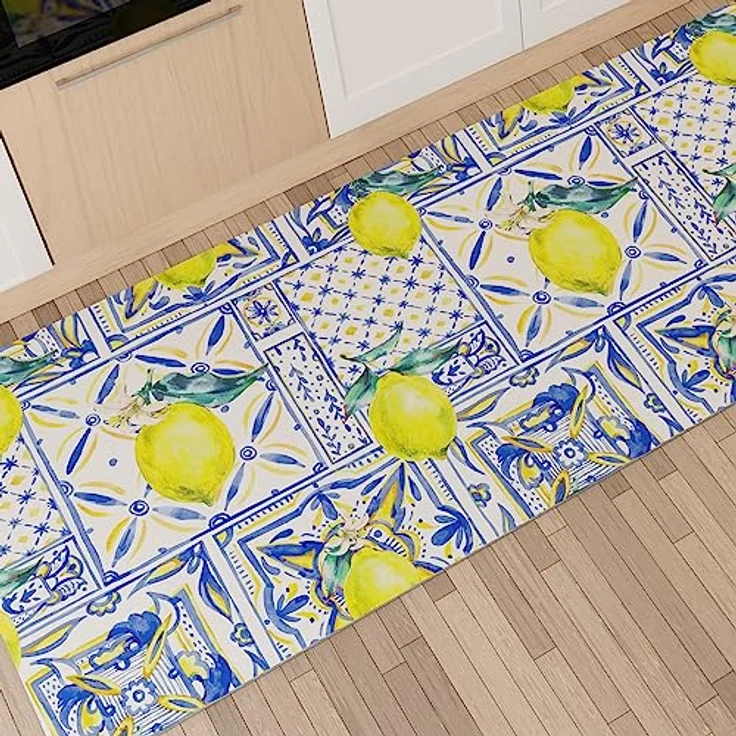 PETTI Artigiani Italiani - Teppich für Küche, rutschfest und waschbar, 52 x 80 cm, Design Vietri 01, 100% Made in Italy – Bild 1