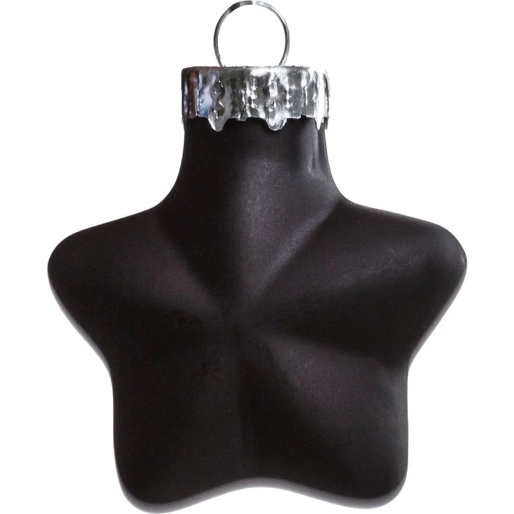 TrendLine Weihnachtskugeln Glas-Sterne 4 cm schwarz 12 Stück – Bild 4