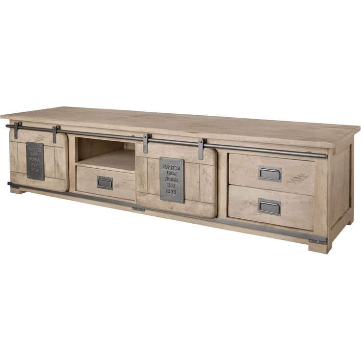 TV-Board Mango 200x55x50 whitewash lackiert RAILWAY #351 – Bild 1