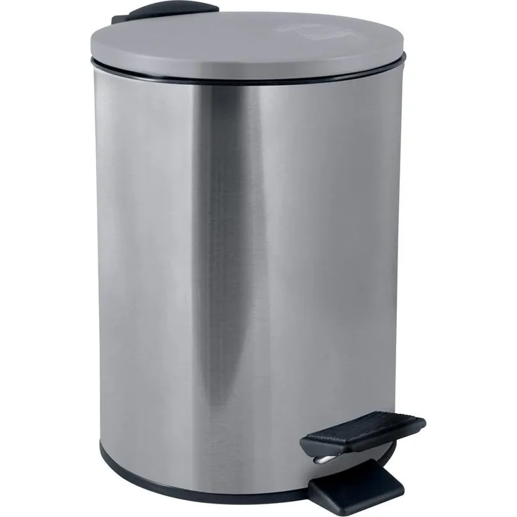 Spirella Kosmetikeimer 5 Liter Edelstahl mit Absenkautomatik und Inneneimer "Adelar" Badezimmer Mülleimer Softclose Abfalleimer Silber