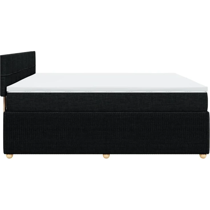 vidaXL Boxspringbett mit Matratze Schwarz 200x200 cm Stoff 3287565 – Bild 5