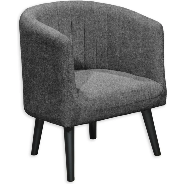 PAUL Loungesessel mit Armlehnen, Anthrazit - Moderner Wohnzimmer Fernsehsessel gepolstert mit schwarzen Massivholz Füßen - 61 x 82 x 58 cm (B/H/T) – Bild 1
