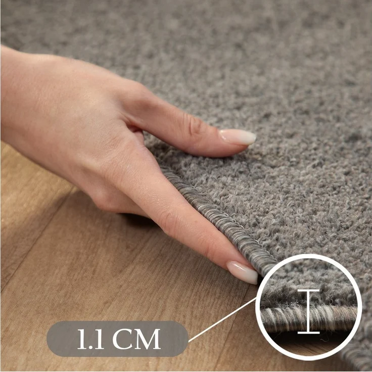 Carpettex Veloursteppich Unicolor - Einfarbig, Läufer, Höhe: 11 mm, Einfarbig Kurzflor Teppich Wohnzimmer verschiedene farben und größen – Bild 3