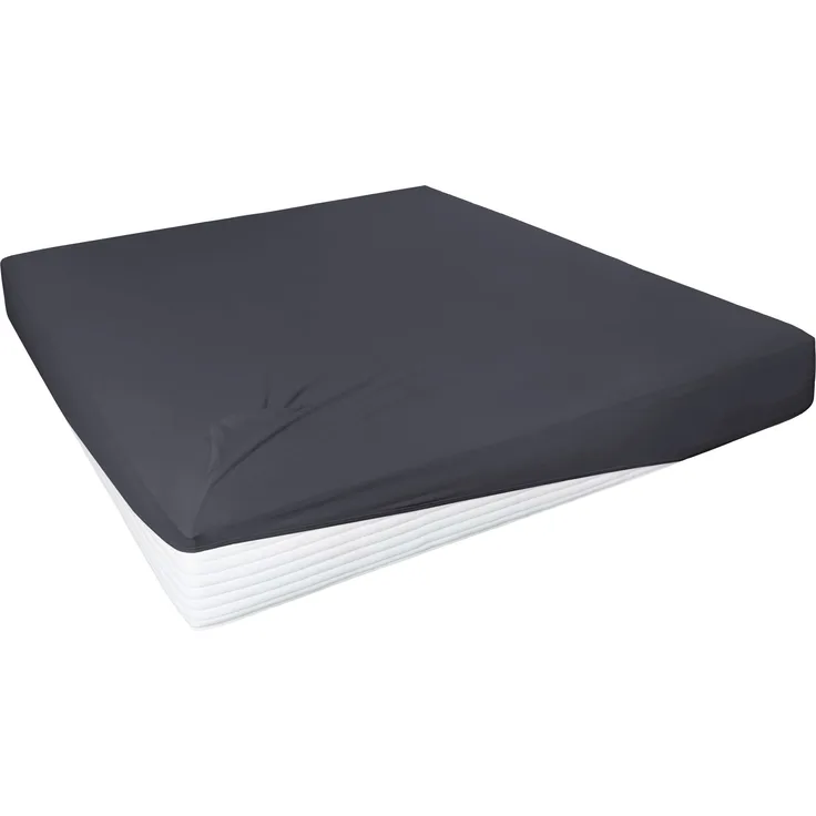 Hahn Haustextilien Elasthan-Feinjersey-Spannlaken Royal 90-120x200-220 cm anthrazit
