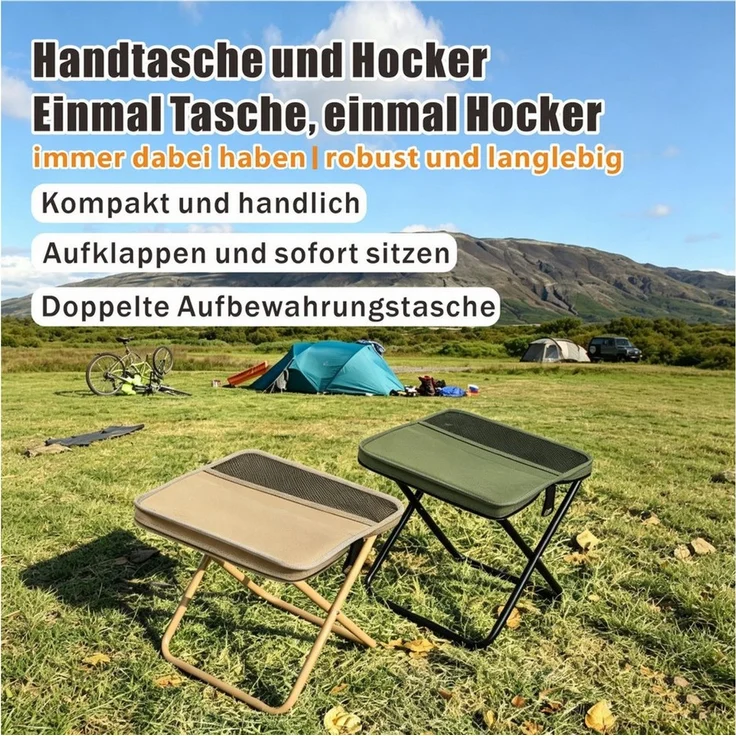 Jumpeak Klappstuhl Klappstuhl,Klappstuhl camping leicht,Mini klappstuhl,Klappstuhl klein, Klappstuhl balkon,Klapphocker garten,Klappstuhl strand,Dreifarbig – Bild 2