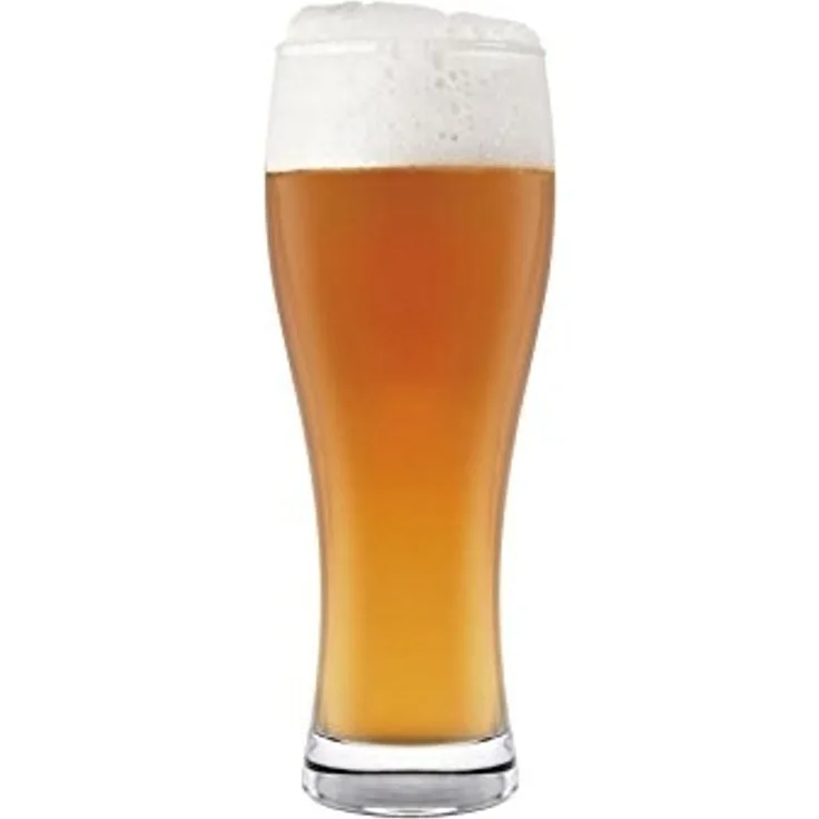 H+H 6 Stück Trinkglas Glas Birr Weizenbierglas, 330 ml